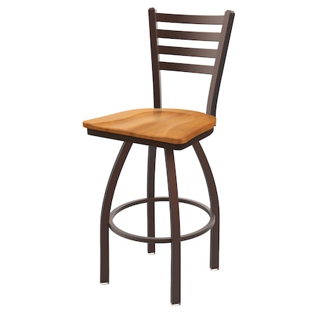 Holland Bar Stool Co 25" Swivel Counter Stool, Bronze Finish, Med Maple Seat 41025BZMedMpl